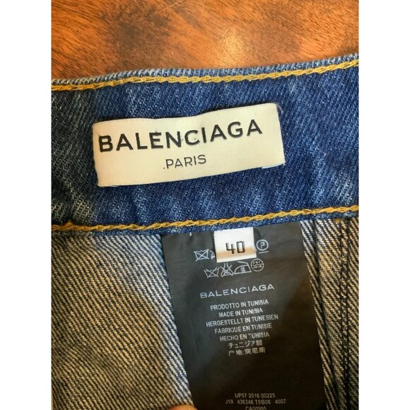 Balenciaga Dark Wash Denim Split A-Line Jean Skirt, Size 40 FR | 8 - Picture 3 of 5